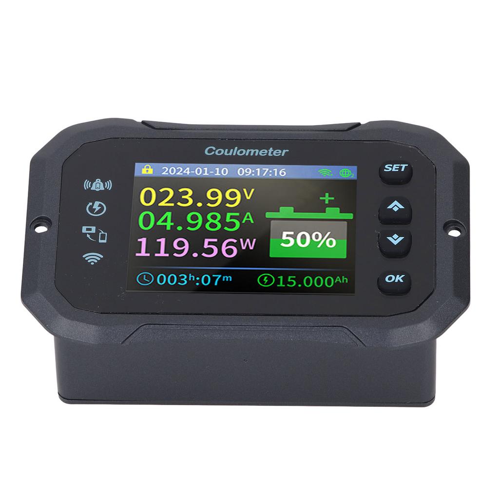 Battery Monitor WIFI Remote Control 10-100V 400A Battery Capacity Voltage Monitor Gauge for RV