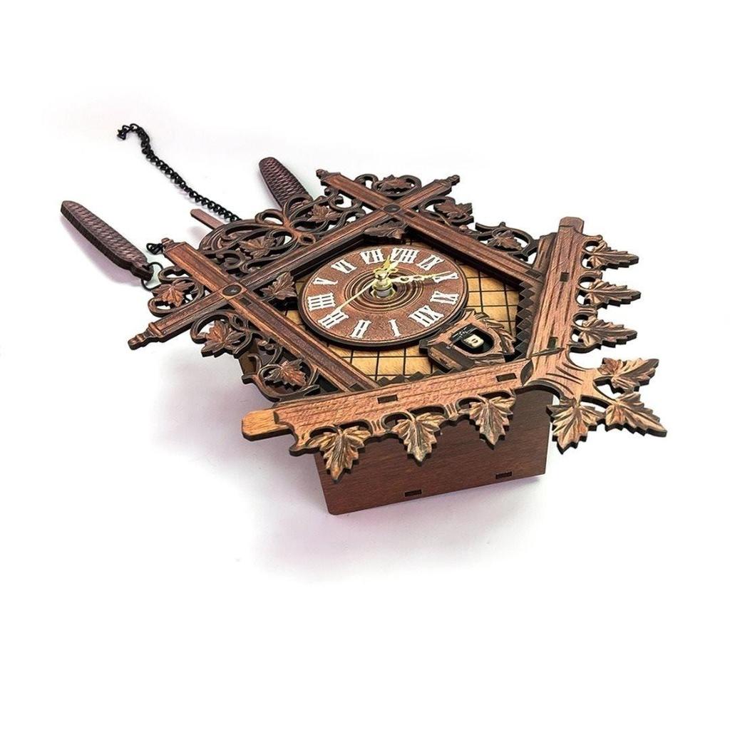 Handcraft Wood Clock House Style Wall Clock Art Vintage Home Decoration