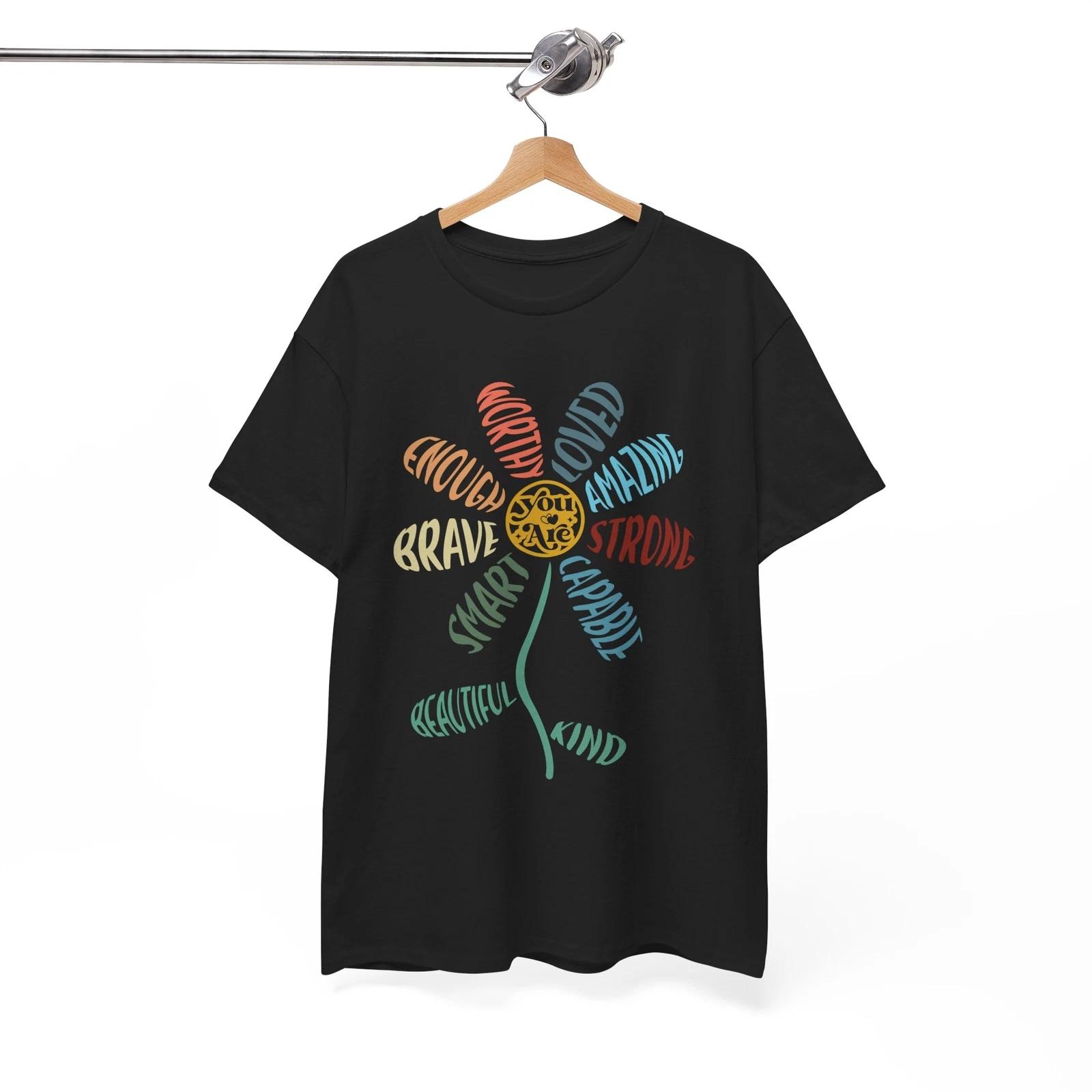 Floral Aesthetic T-Shirt | Vintage Botanical Tee | You Are Enough Flower Shirt 2XL