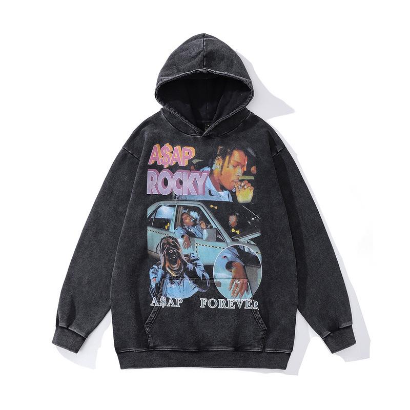 Fried Color Crew Neck Sweater Autumn American Hip Hop Direct Injection Printing Long Sleeve T-Shirt Men And Women