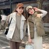 Autumn and winter new large size vest sleeveless women's versatile outer wear solid color literary and casual lapel down cotton vest