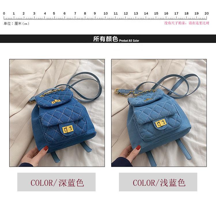 Schoolbag premium texture versatile diamond chain double shoulder small backpack fashion texture ins1011 spring and summer new women's bag
