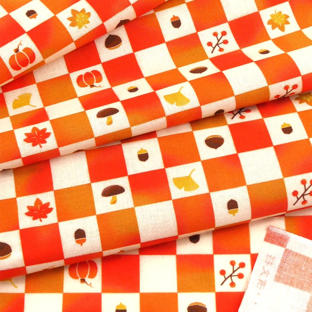 Hamamonyo Tenugui Autumn Checkered Pattern