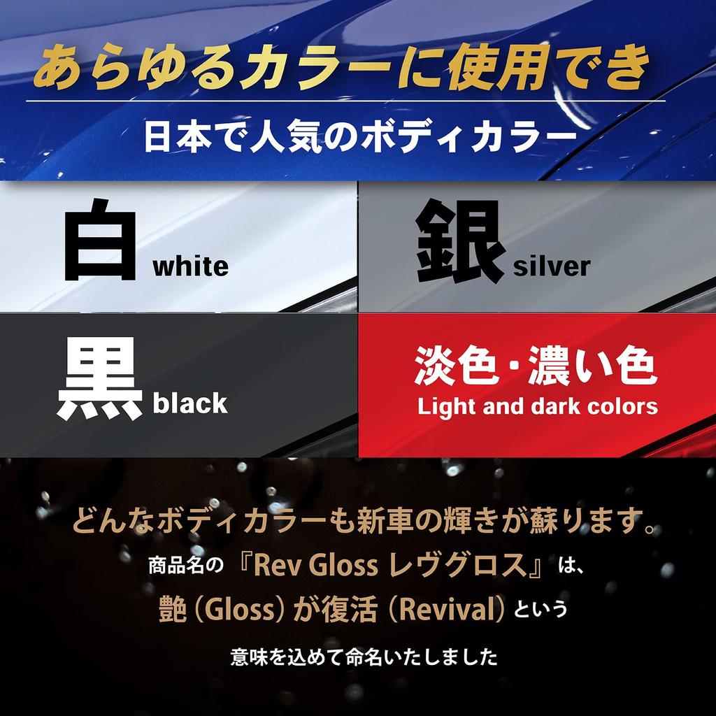 RevGloss Gloss, Strong Repellent, Graphene, Antistatic Agent, W Blend, Glass Type, Car Body