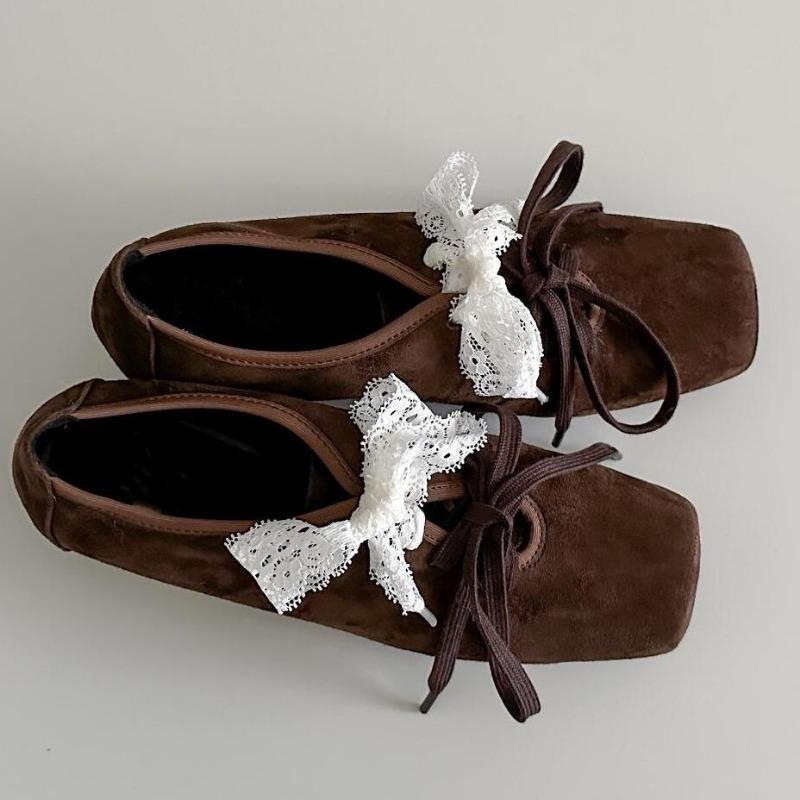 Новые Летние Элегантные Женские Повседневные Балетки с Квадратным Носком Белые Туфли-Лодочки на Среднем Круглом Каблуке на Шнуровке для Офисной Леди Chaussures Femme 35 6469₽