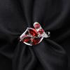 Design Sense Natural Gem Ring Female, Personality S925 Silver Inlaid Natural Garnet Ring