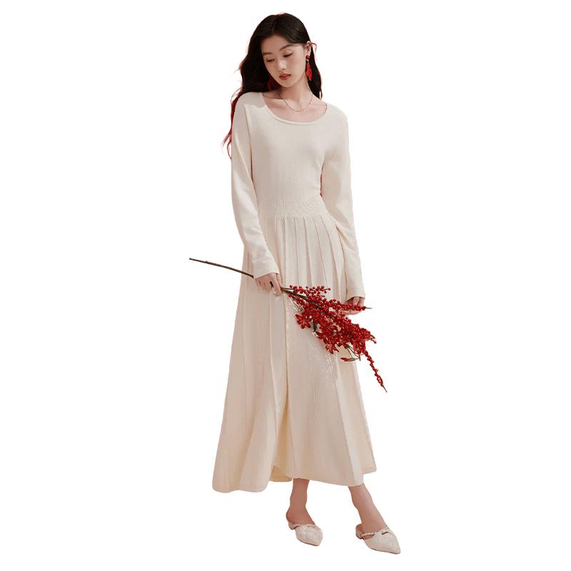 

Xiangying Knit Splicing Long Sleeve Dress M