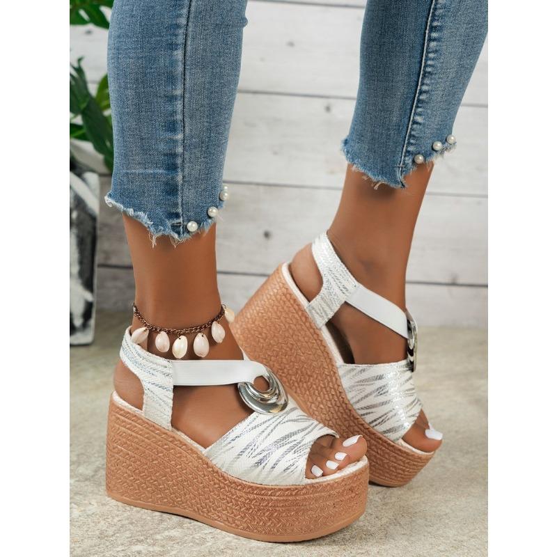 High Heel Big Size Sandalen Damen Slope Heel Dicker Boden Sandalen Fischmaul Casual Damen Sandalen