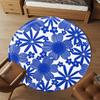 1pc Floral Pattern Blue Round Chair mat office Area Rug - Non-Slip, Floor Mat for Office, Bedroom, Ideal home decor gift p0105063