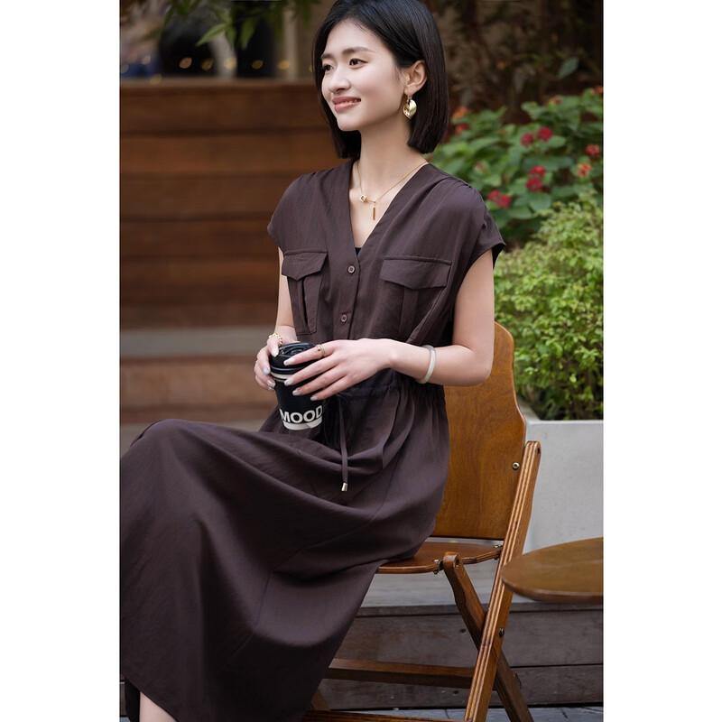 Elegant V-Neck Cap Sleeve Summer Dress