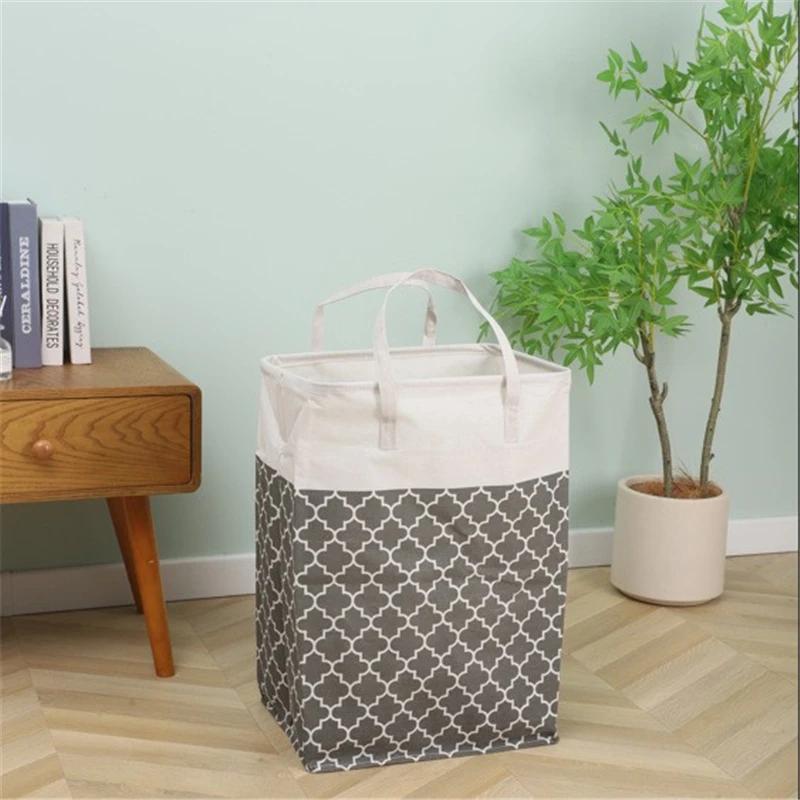 75LFoldable Lightweight Laundry Basket Waterproof Fabric Clothes Sundries Storage Box with Handle Household Dirty Clothes Hamper