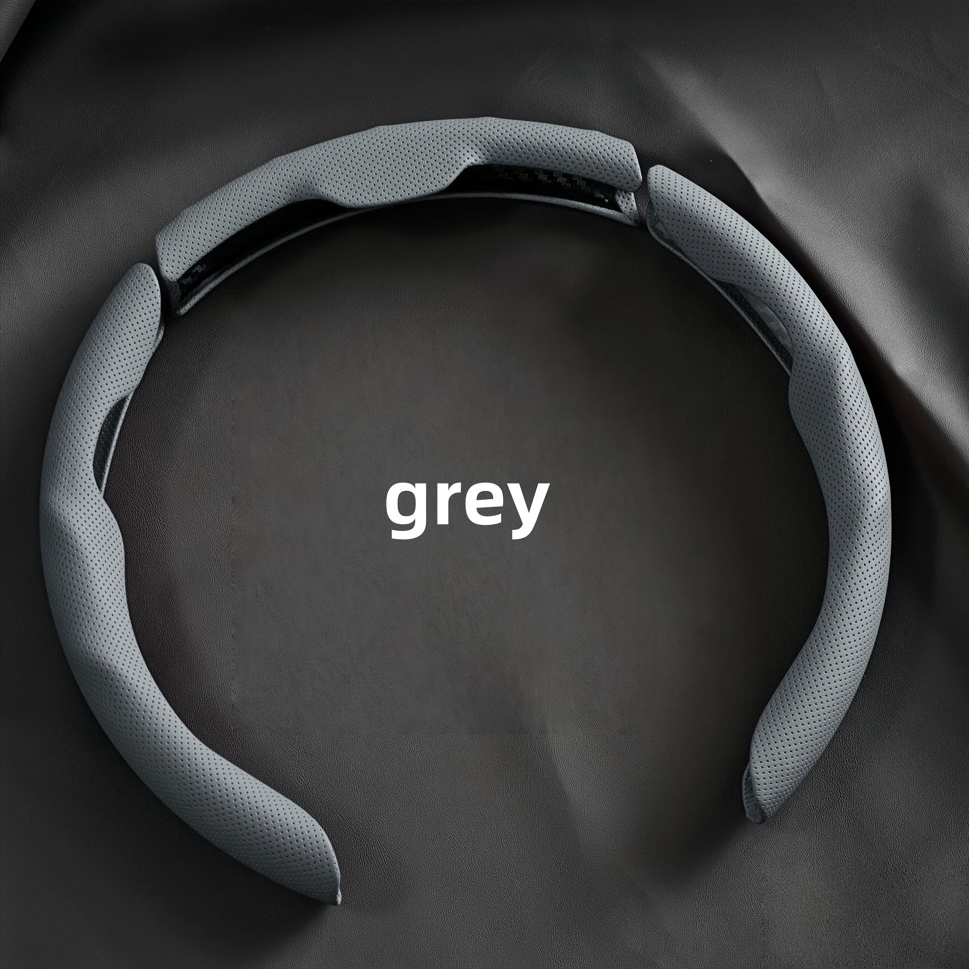 

Universal Car PU Nappa Leather Steering Wheel Cover for Men and Women, All-Season, Anti-Slip, Sweat-Absorbent, Wear-Resistant серый