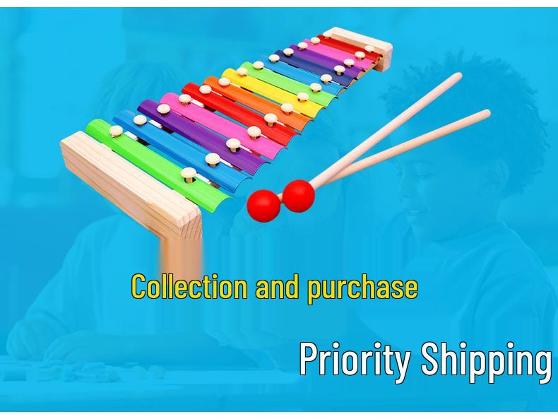 Wooden Thirteen-Tone Xylophone for Kids - Educational Musical Instrument