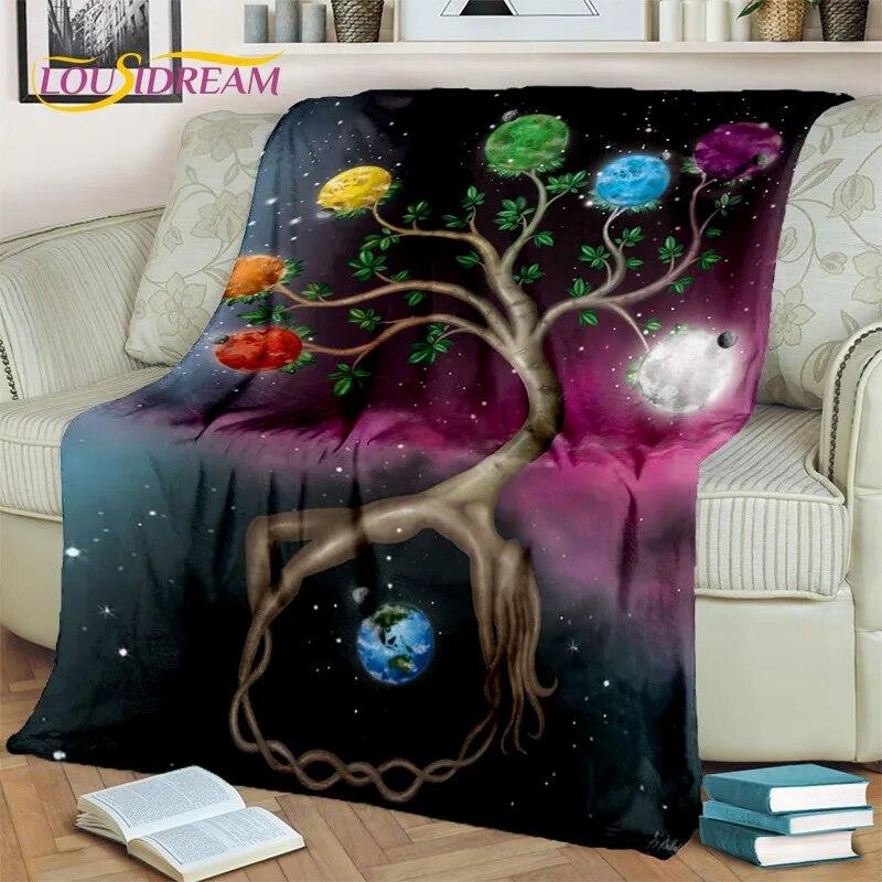 Rainbow 7 Chakra Yoga Meditation Blanket,Flannel Throw Blanket for Home Bedroom Bed Sofa Picnic Office Hiking Leisure Nap Cover
