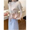 IELGY Soft Leather Pleated Portable Cloud Bag Shoulder Crossbody Female Bag