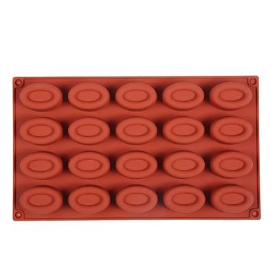 New 20-cavity Silicone Oval Doughnut Mold Small Cake Chocolate Pancake Moulds for Baking Mini Dessert Kitchen DIY Handmade Tools