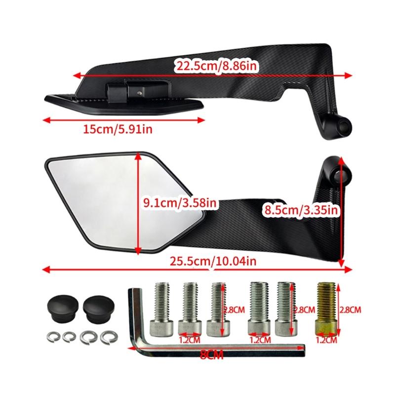 Motorcycle Shockproof Rear View Mirror Offering Clear Sightlines Increased Safety for Speed Enthusiasts Long Rides 2pcs
