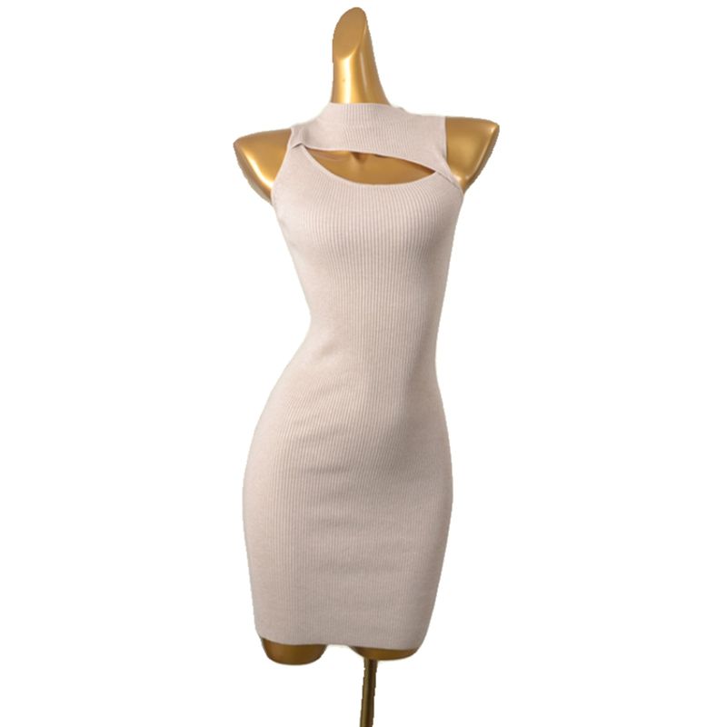 Cut Out Sexy Thread Knitted Hip Skirt Fashion Wind Sleeveless Sexy Inner Wear Dress Base Skirt