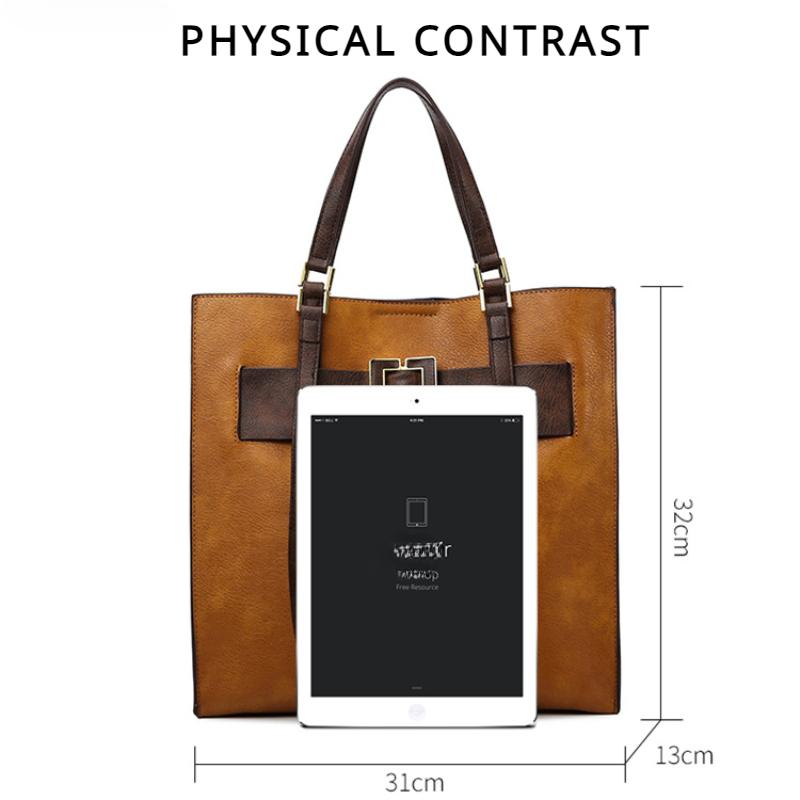 European and American Retro Women's Handbag 2024 Summer New Contrasting Color Vertical Square Tote Bag PU High End Commuter Office Worker Shoulder Bag