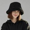 Women's Winter Faux Shearling Bucket Hat, Thickened Windproof Fluffy Fisherman Cap, Warm Cozy Outdoor Hat for Fall Winter