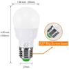 LED Bulb - RGB - E27 - 5W - 12 Colors - Remote Control (Pack of 4)