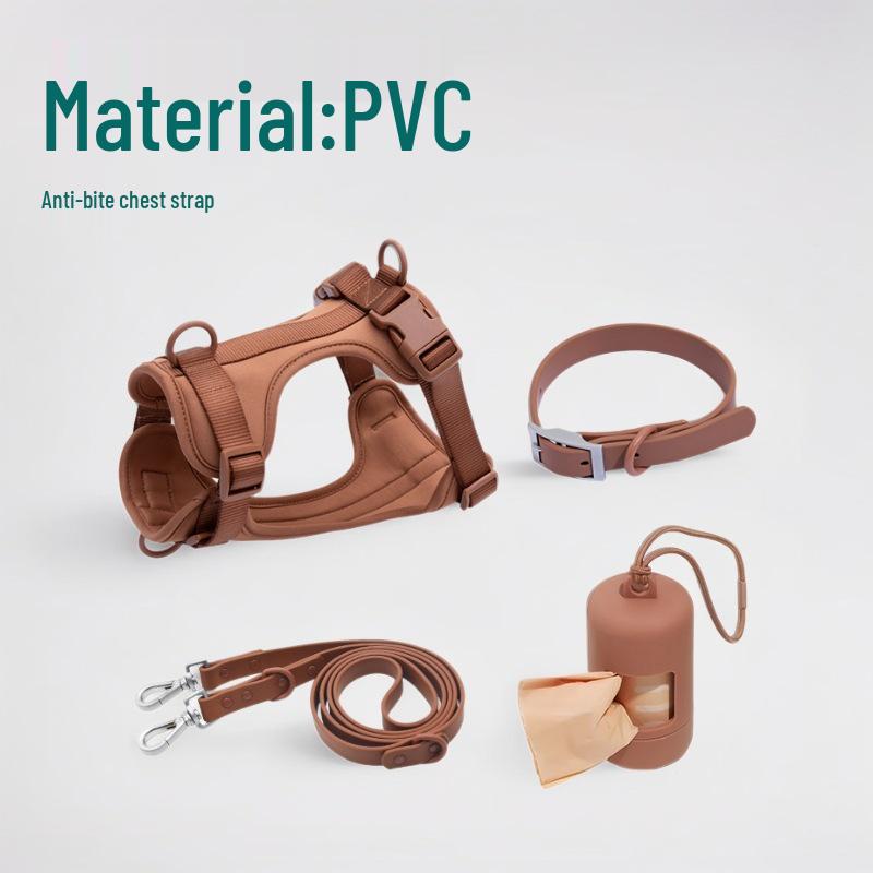 SpotWid Dog Chest & Back Bite-Proof Escape-Proof PVC Leash with Retractable Collar