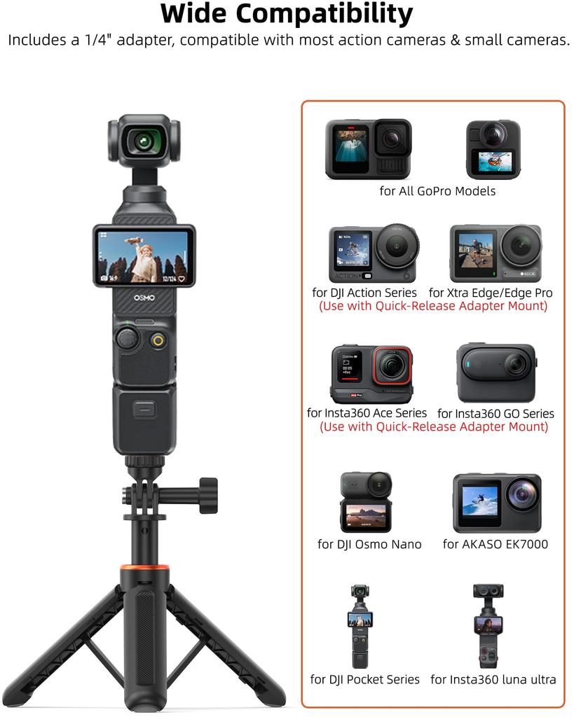 Cakrurt 37cm Extendable Mini Tripod Selfie Stick for Action Cameras Direct from Japan