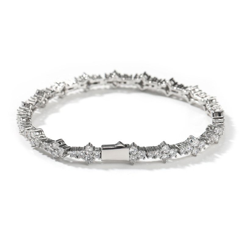 

Accessible Luxury Hip Hop Full Diamond Cuban Link Chain Male Hiphop Buckle Thorn Tennis Chain Bracelet/18Cm