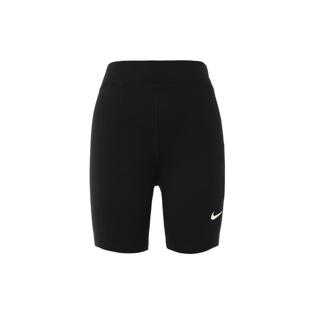 Nike Logo Print Solid Color Breathable Mid-Rise Compression Shorts Women Bottoms Black DV7798-010