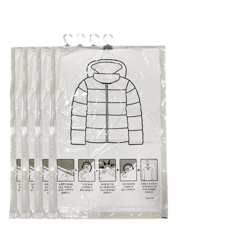 Extra Large Vacuum Storage Bag for Clothing with 5 Hooks