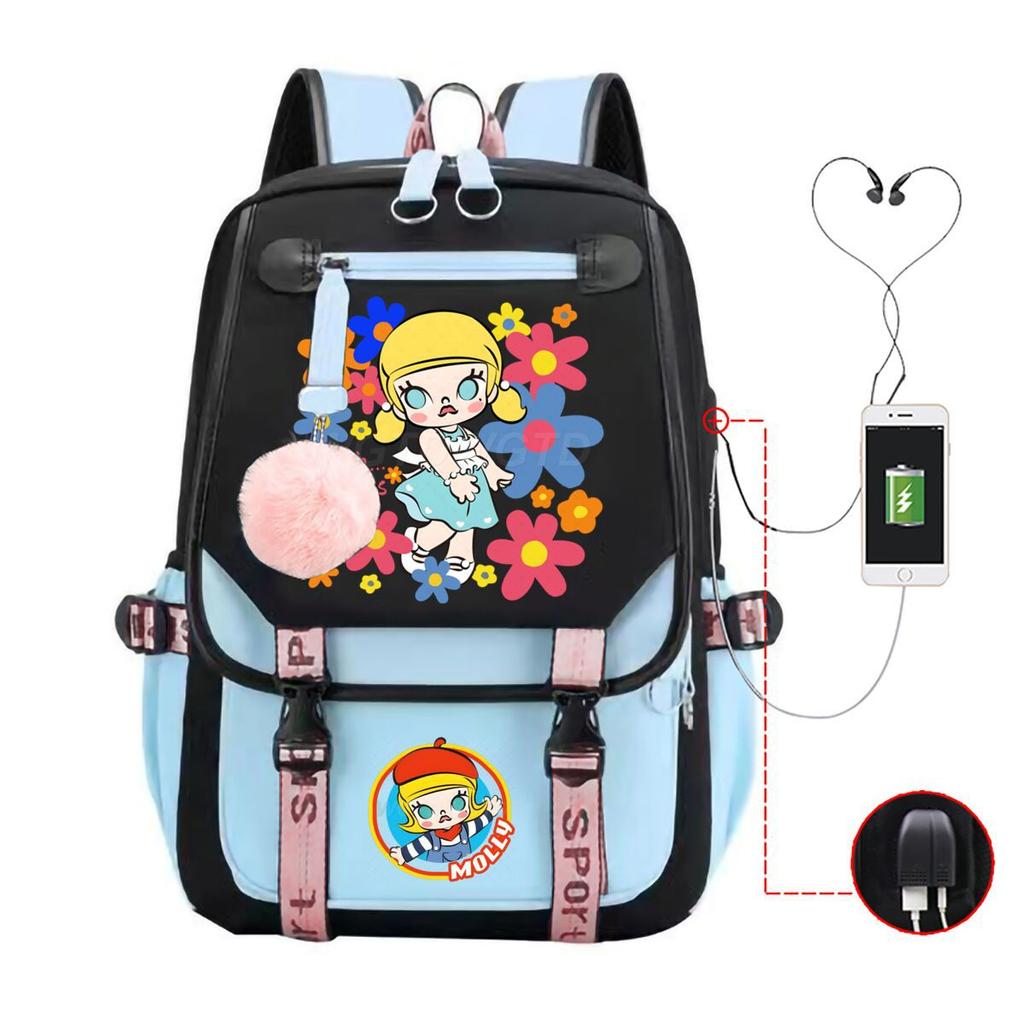 Printed fashion schoolbag college style junior high school high school students large capacity backpack