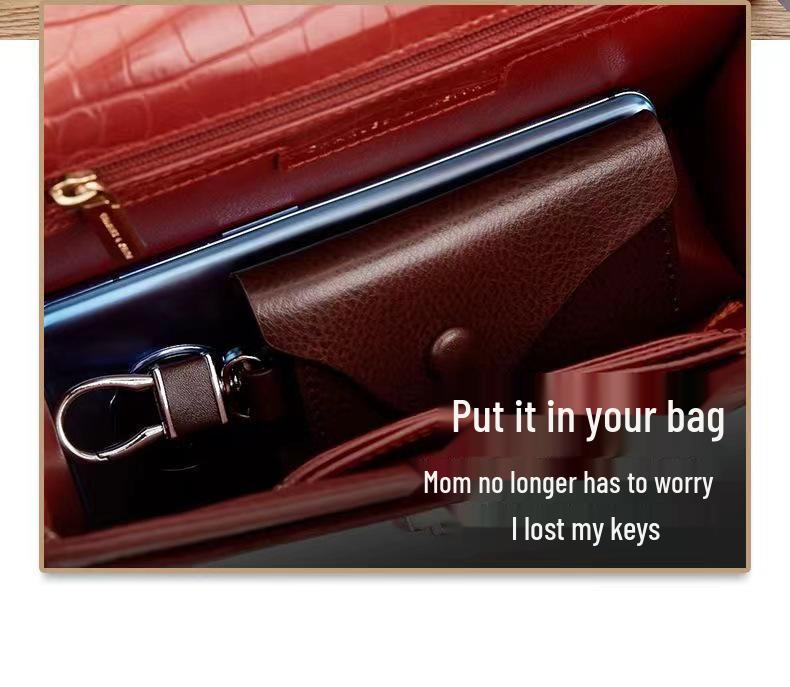Men's Genuine Leather Large Capacity Key Holder - Multi-functional Waist Hanging Key Case for Home Use