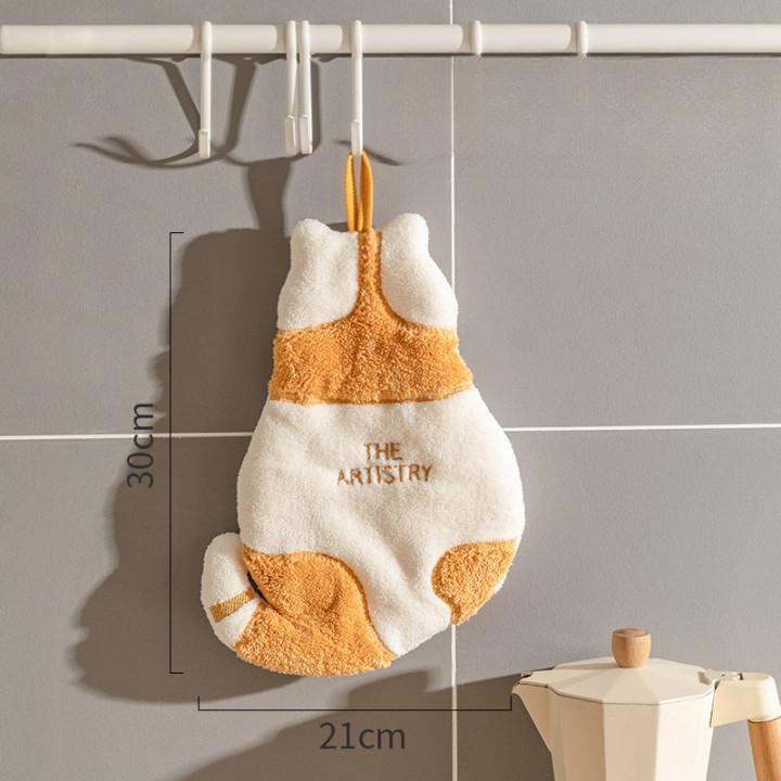 

1Pcs Cute Cat Hanging Towel Kitchen Hand Towel Bathroom Soft Absorbent Handkerchief Wipe Towel Cartoon Kids Towels помаранчевий