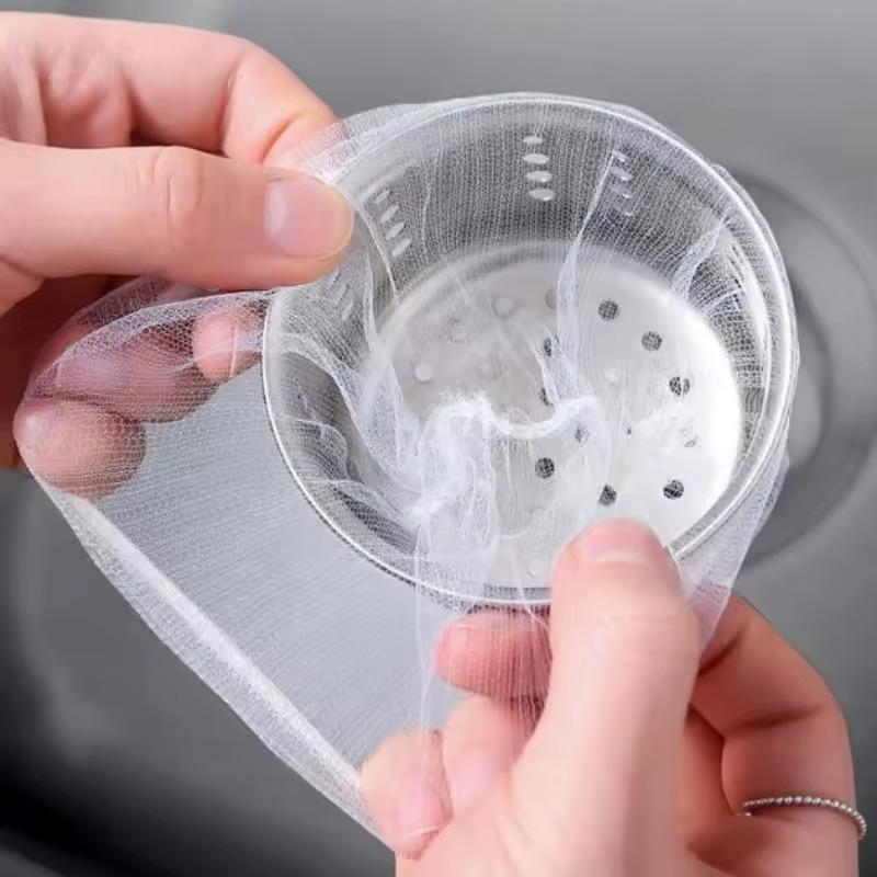 100 200 Disposable Kitchen Sink Filter Sewer Drain Anti Blocking Garbage Bag Pool Leak Mesh Strainer Sink Garbage Net