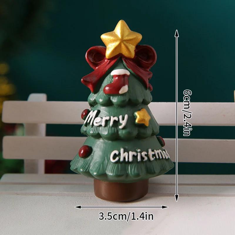 Christmas Micro Landscape Decoration Resin Santa Claus Reindeer Figurines Ornaments Car Home Decor 2026 Xmas Gifts for Kids