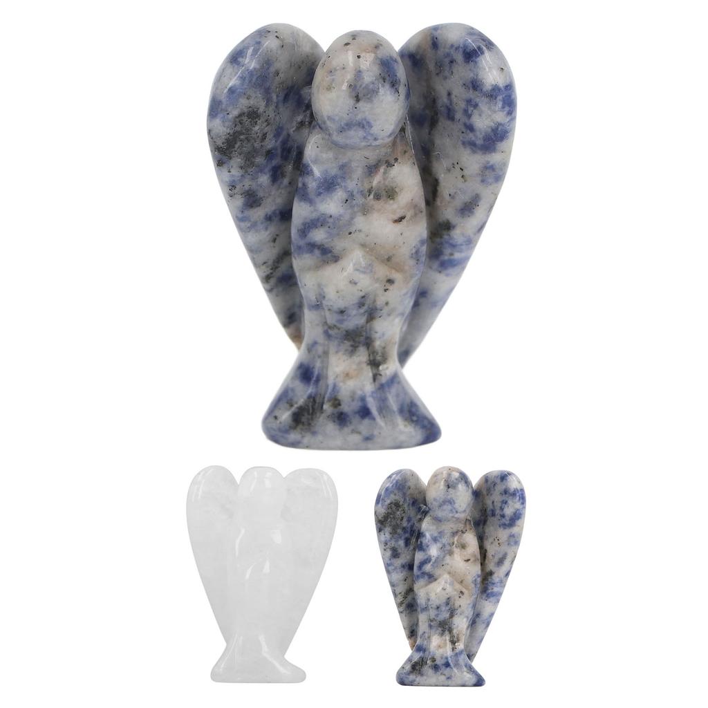 Crystal Angel Figurine 2 Inch Guardian Angel Statue Soothe Mood Pocket Healing Stone
