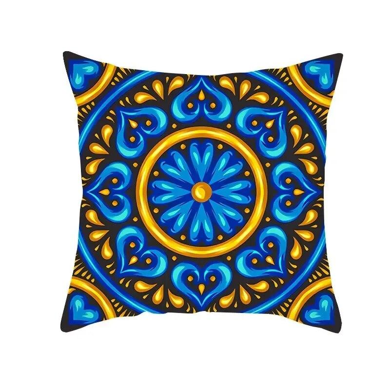 Boho Pillowcase Mystical Abstract Geometric Sofa Pillowcase Ethnic Colorful