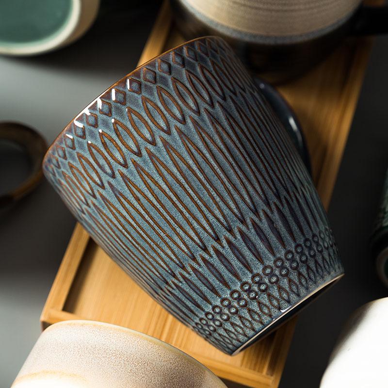 

coffee cup mug tea cup hand-painted pattern ceramic mug water cup creative handmade art cup with handle tumbler travel cups 301-400ml