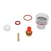 Welding Cup Kit Fit for WP 17 18 26 Torch Glass Gas Lens Ceramic Gasket Brass Collet Silicone Rings 1Celsius16 Inch 1.6mm