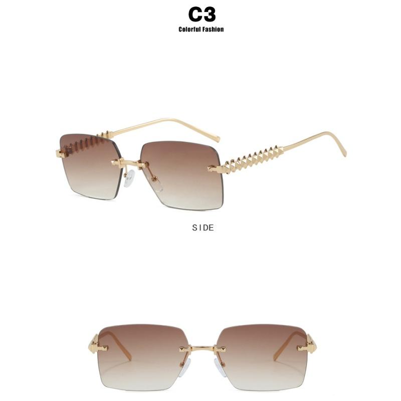 Ladies Sunglasses, Threaded Frameless Trimmed Sunglasses, Stylish Square Sunglasses