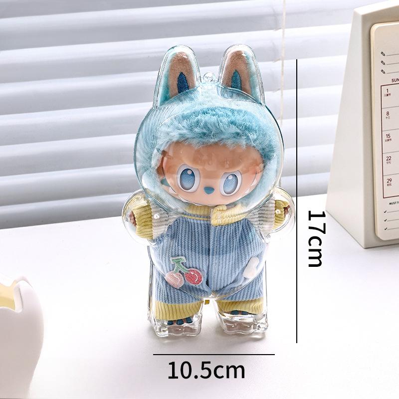 (No Doll)LABUBU Doll Transparent Protective Case, First-generation Labubu, Second-generation Party Backpack Pendant Storage Display Box