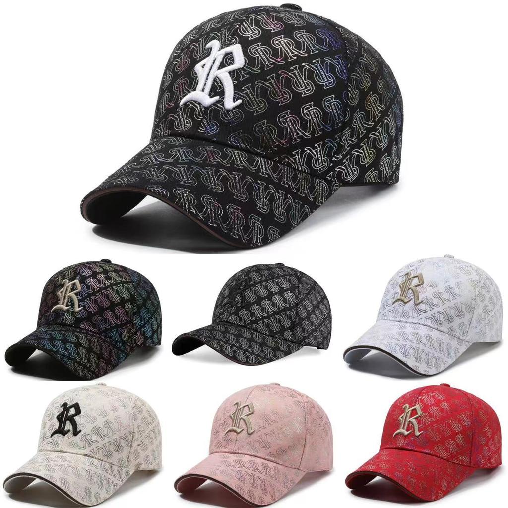 Letter R Embroidery Cotton Baseball Cap Adjustable Breathable Peaked Caps Gift