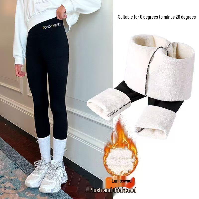 Girls' High-Waisted Thickened Barbie Leggings - Autumn/Winter Plus Velvet Shark Pants for Medium and Big Children.
