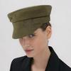 Autumn Winter  Big Size Designer Letter Militray Hats Women Fashion Woolen Flat Top Cap Outdoor Gorras Visor Sun Hat Navy Hats