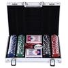 Poker Case Poker Set 200 Poker Chips 2x Card Deck 5x Dice 1x Aluminum Case Poker Set Chips Case Aluminum + Polystyrene 29.5x20.5x6.5 cm