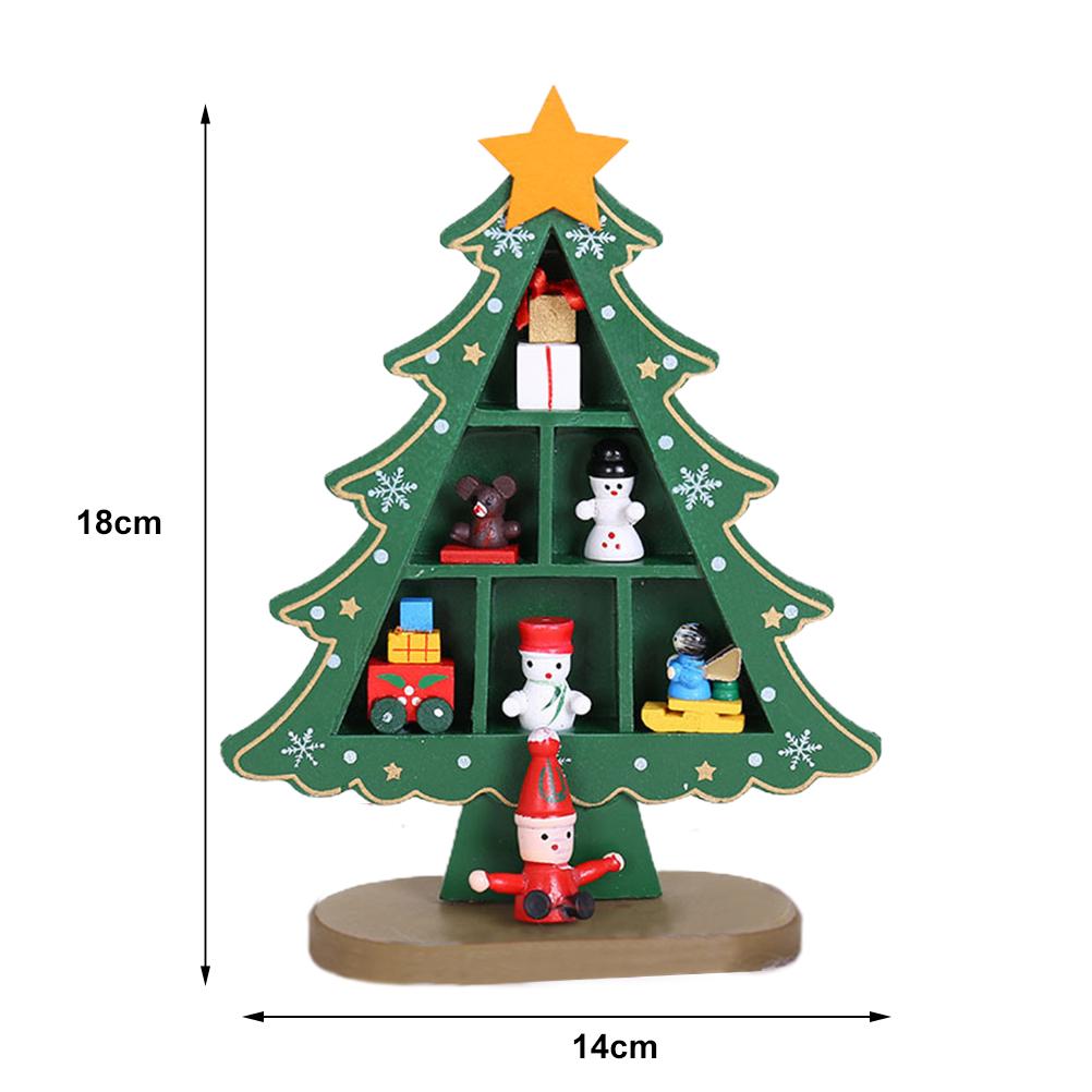 Christmas Tree Ornaments Miniature Wooden Ornaments Christmas Tree Shape Desktop Christmas Decor