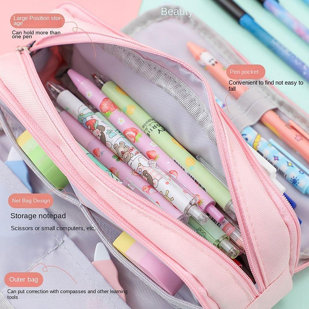 Multilayers Pencil Case Large Capacity Stationery Storage Pouch  for Office School Supplies