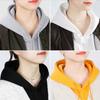 Solid Color Hooded Fake Collar Detachable Shirt Fake Collar Warm Half Shirt  Women