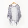 Solid Color Lace Shawl Hollow Out Long Tassel Triangle Scarf Bridesmaid Wedding Party Wrap Long Beach Towel For Women