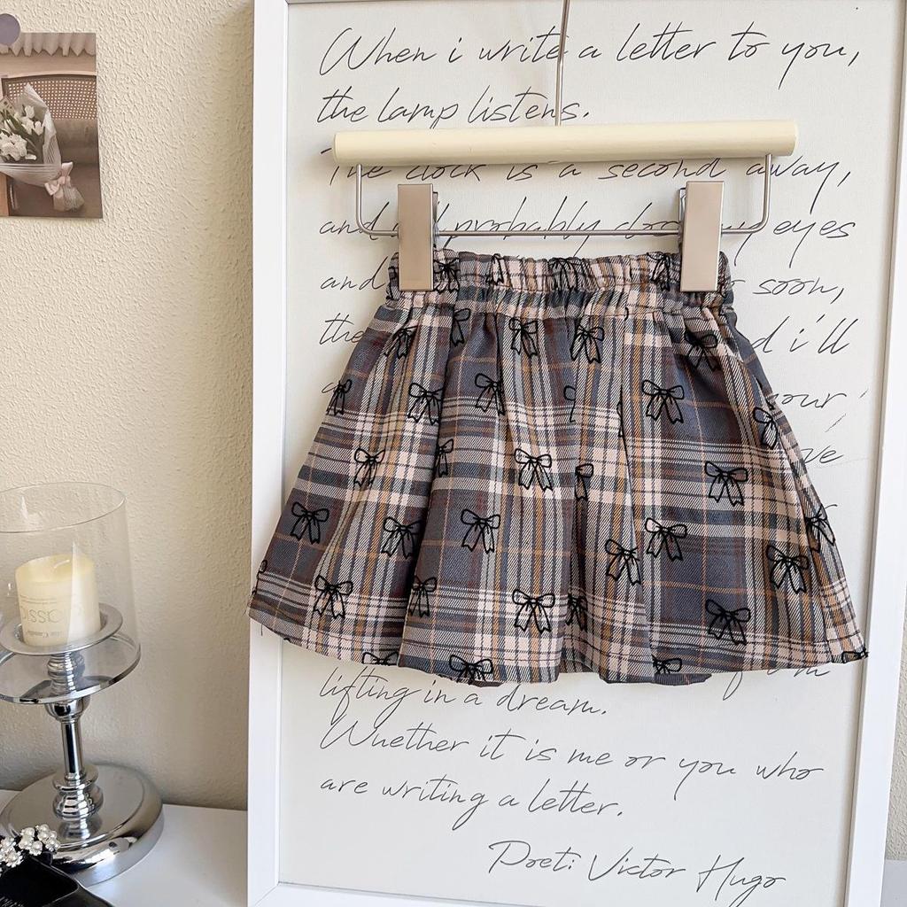 Girls' College Style Sweater Vest & Skirt Set with Tie for Autumn and Spring